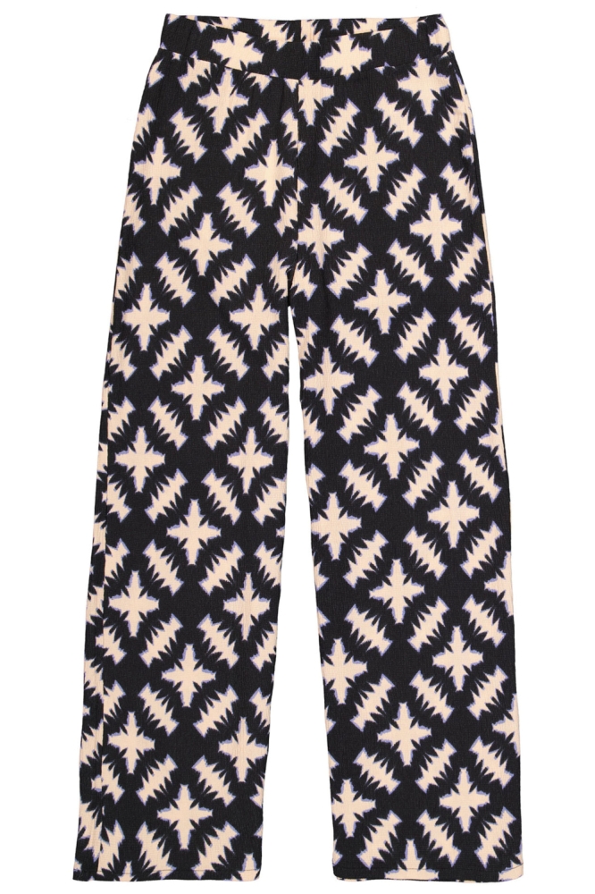 BROEK MET PRINT H50115 60 BLACK